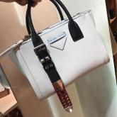 Prada Concept Leather Handbag 1ba175 White CY00195