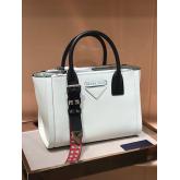 Prada Concept Leather Handbag 1ba175 White CY00195