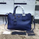 Prada Saffiano Leather Tote BN2579 Dark Blue Replica CY00266