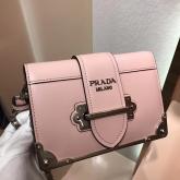 Prada Cahier Leather Clutch Bag 1bh018 Brushed Pink CY00287