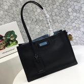 Prada Etiquette Calf Leather Tote 1bg122 Black CY00289