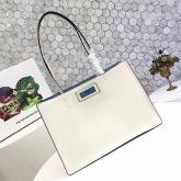 Prada Etiquette Calf Leather Tote 1bg122 White CY00331