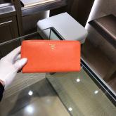 Prada 1M0506 Saffiano Leather Zip Around Wallet Orange CY00341