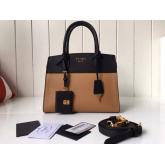 Prada Esplanade Saffiano & Leather Bag - Black & Khaki Replica CY00355