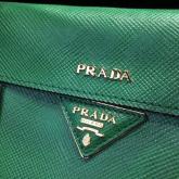 Prada BN2756 BN2775 Saffiano Cuir Green Leather Tote CY00396