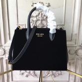 Prada Bibliotheque Bag Suede Black CY00404