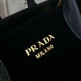 Prada Bibliotheque Bag Suede Black CY00404