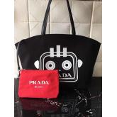 Prada Printed Canvas Tote 1BG218 Vibe CY00417