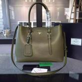 Prada Saffiano Cuir Leather Tote Bag BN2820 Military Green CY00442