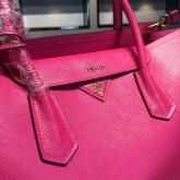 Prada BN2756 BN2775 Saffiano Cuir Lipstick Pink Leather Tote CY00447