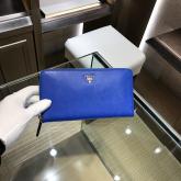 Prada 1M0506 Saffiano Leather Zip Around Wallet Cobalt Blue CY00455