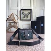 Replica Prada Cahier Small Calf Hair Studded Green Shoulder Bag 1BD045 CY00462