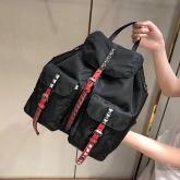 Prada Black Nylon Backpack 1BZ811 Red CY00464