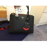 Designer Prada Paradigme Black Bag With Red Luggage Tag 1ba102 1ba103 CY00508