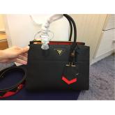 Designer Prada Paradigme Black Bag With Red Luggage Tag 1ba102 1ba103 CY00508