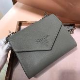 Prada Monochrome Saffiano Leather Bag 1BD127 Grey CY00595