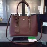 Prada Saffiano Cuir Leather Tote Bag BN2820 Burgundy CY00604