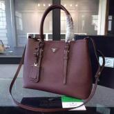 Prada Saffiano Cuir Leather Tote Bag BN2820 Burgundy CY00604