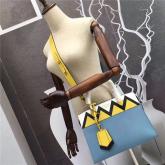 Prada Esplanade Bag 1BA046 Astral Blue With Sunny Yellow CY00609