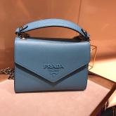 Prada Monochrome Saffiano Leather Bag 1BD127 Blue CY00662