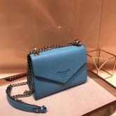 Prada Monochrome Saffiano Leather Bag 1BD127 Blue CY00662