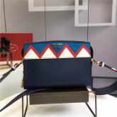 Designer Prada Esplanade Bag 1BH049 Baltic Blue With Red CY00719