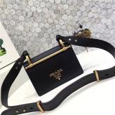 Designer Prada 1bd075 Black Leather Shoulder Bag CY00724