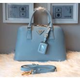 Designer Prada Saffiano Leather Top-handle Bag Baby Blue CY00747