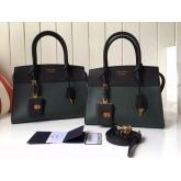 Designer Prada Esplanade Saffiano & Leather Bag - Black & Green CY00765