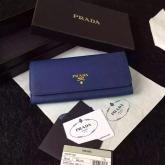 Prada 1M1132 Saffiano Leather Long Fold Wallet - Dark Blue CY00797