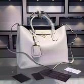 Prada BN2756 BN2775 Saffiano Cuir Chalky White Leather Tote Replica CY00872