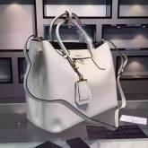 Prada BN2756 BN2775 Saffiano Cuir Chalky White Leather Tote Replica CY00872