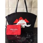 Prada Printed Canvas Tote 1BG218 Dino CY00892