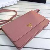 Prada Light Pink Saffiano Leather Wallet With Strap Clutch Bag 1M1361 CY00953