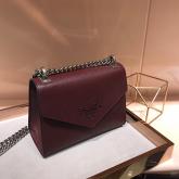 Prada Monochrome Saffiano Leather Bag 1BD127 Dark Red CY00970