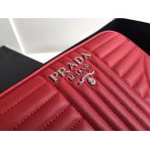 Prada Diagramme Leather Cross-body Bag 1bh083 Red CY01007