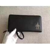 Designer Prada 2M1220 Saffiano Black Long Wallet CY01066