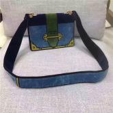 Prada Velvet Bag 1bd075 In Light Blue CY01079