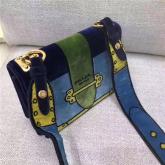 Prada Velvet Bag 1bd075 In Light Blue CY01079