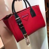 Prada Concept Leather Handbag 1ba175 Red CY01106