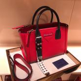 Prada Concept Leather Handbag 1ba175 Red CY01106