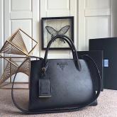 Designer Prada Monochrome Black Saffiano Leather Bag CY01143