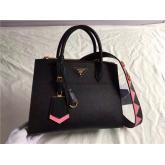 Prada Paradigme Black Bag With Pink Luggage Tag 1ba102 1ba103 CY01146