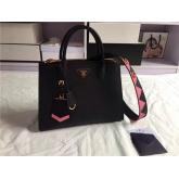 Prada Paradigme Black Bag With Pink Luggage Tag 1ba102 1ba103 CY01146