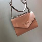 Designer Prada Monochrome Saffiano Leather Bag 1BD127 Nude CY01150