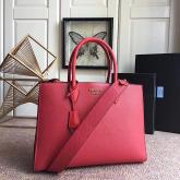 Prada Bibliotheque Saffiano Leather Bag 1BA153 Red CY01155