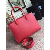 Prada Bibliotheque Saffiano Leather Bag 1BA153 Red CY01155