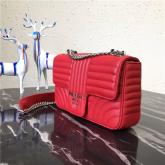 Designer Prada Red Soft Calf Impunture Crossbody Shoulder Bag In Calf Leather 1BD108 CY01159