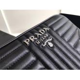 Replica Prada Diagramme Leather Cross-body Bag 1bh083 Black CY01177