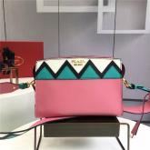 Designer Prada Esplanade Bag 1BH049 Begonia Pink With Jade Green CY01181